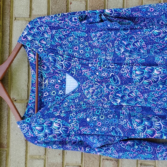 Lilly Pulitzer Aubrey UPF 50+ Dress Take It Slow XL Turtle Print - Picture 3 of 8